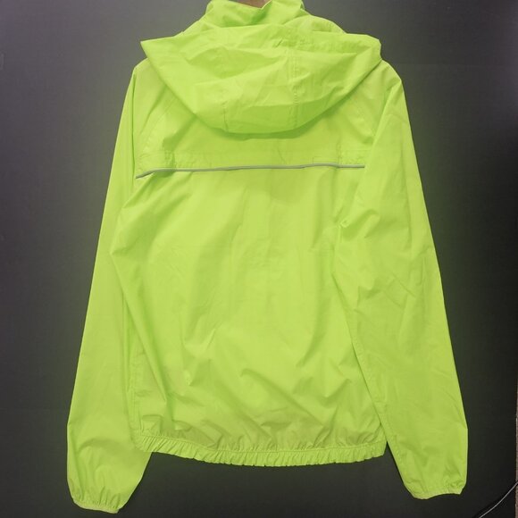 Ushare Outdoor Windbreaker Jacket Neon Green Lightweight Hooded Raincoat - Picture 3 of 8
